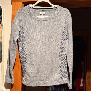 Cynthia Rowley Light Gray Sweater with Textured Sides